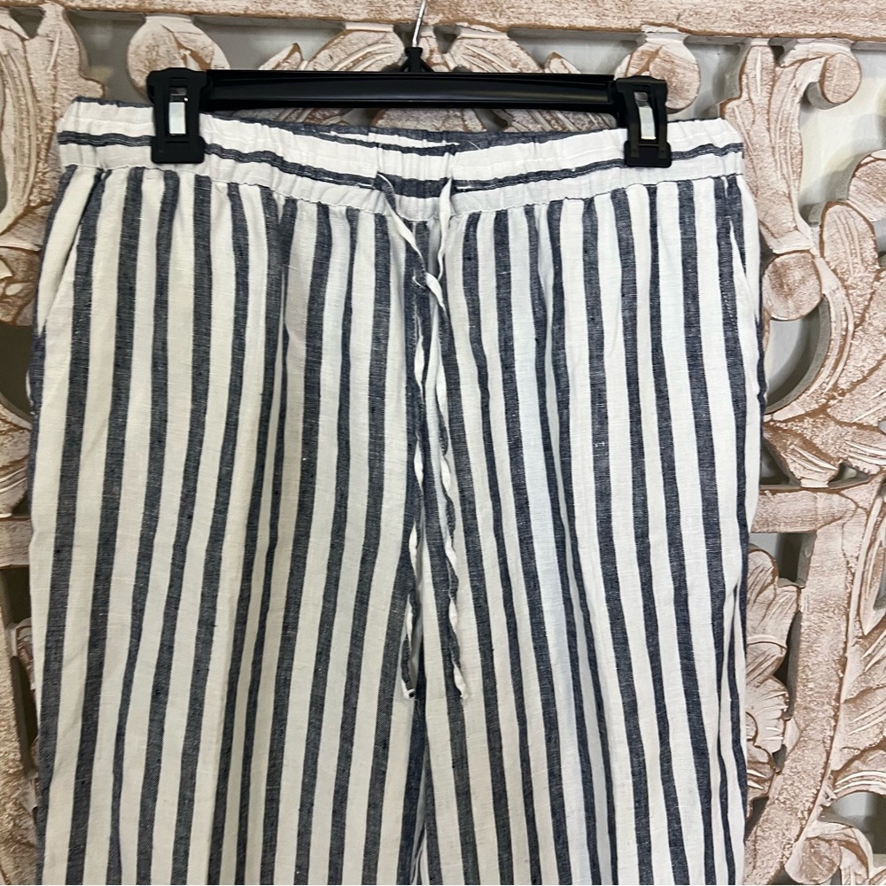 Lot of 3 Linen Drawstring Pants Sz M-L Caslon, Loft, Charter Club - Picture 5 of 10